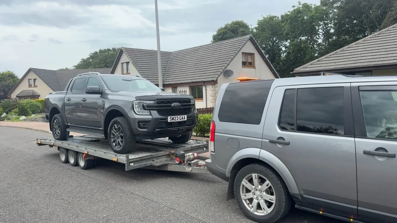 DSBM grey pickup truck transport