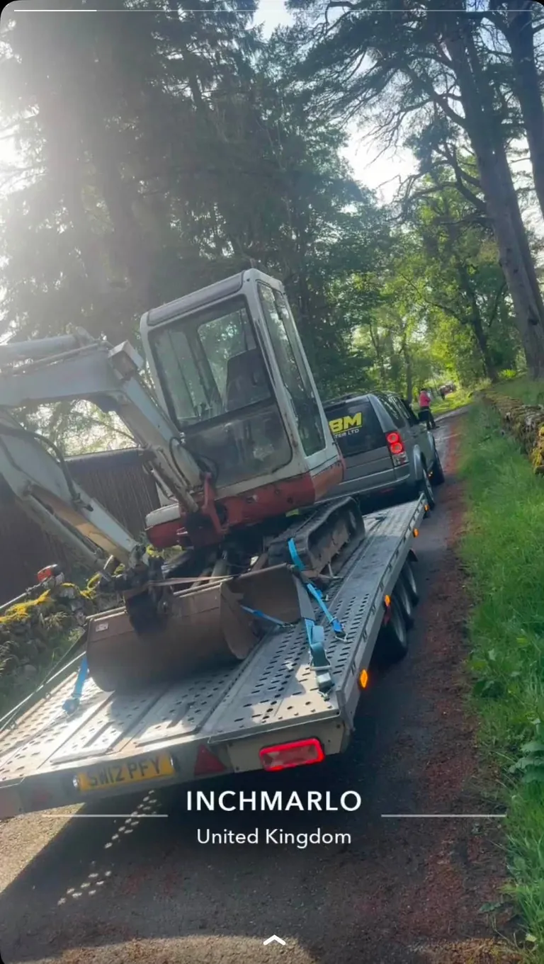 Mini excavator movement