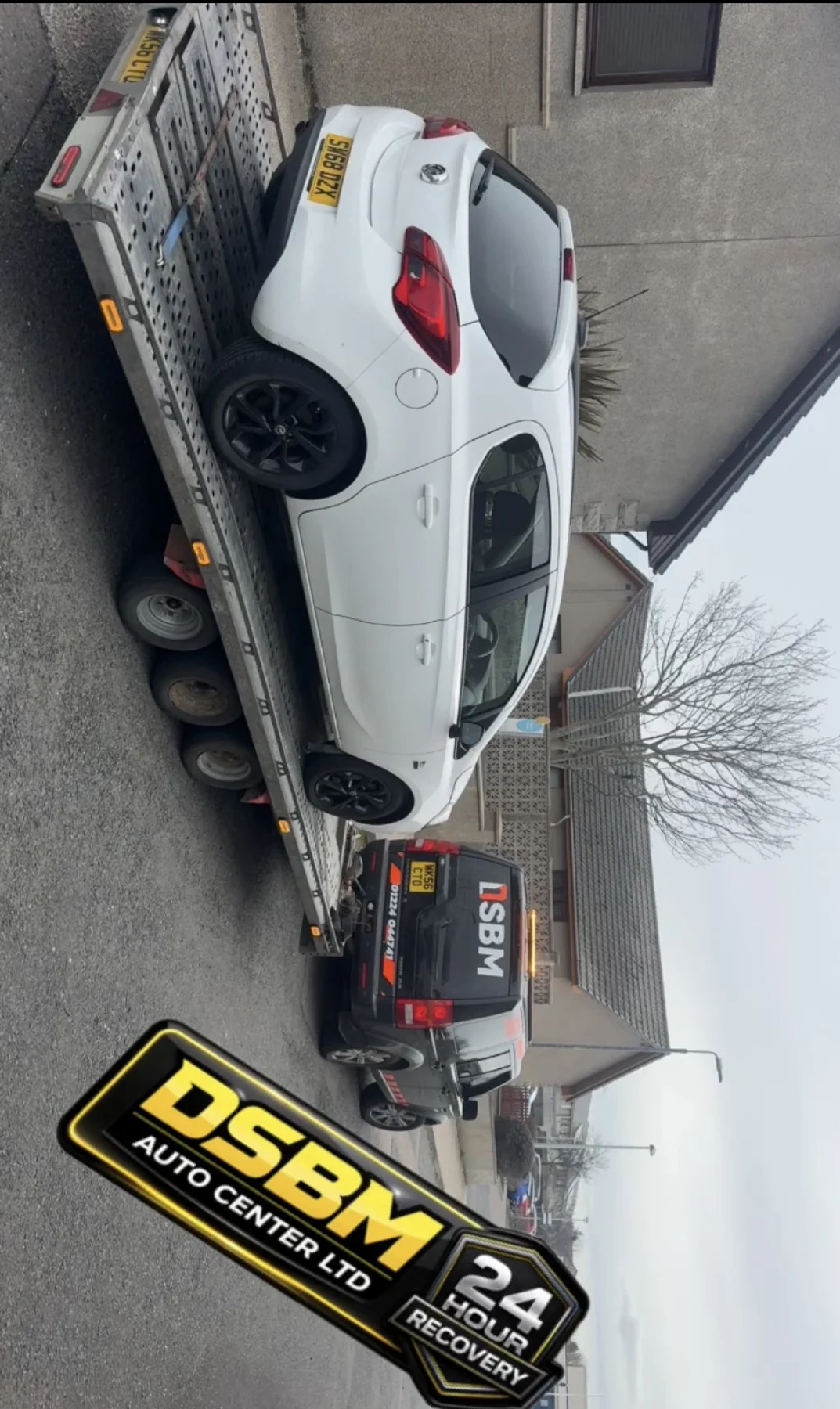 White car loaded on DSBM transporter